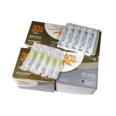 Χρησιμοποιήσιμη βελόνα Hydras 30G 32G 34G 4MM 13MM μεσο- βελόνα