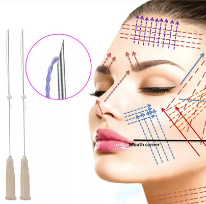 Νήμα PDO Cog μιας χρήσης με αμβλεία βελόνα, μύτη καρχαρία, διαμόρφωση, ανόρθωση με νήματα PDO